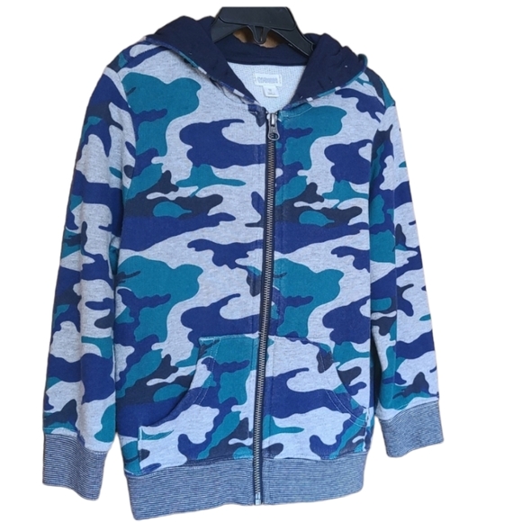 Gymboree Other - NWT Gymboree Boys' Blue and Green Camo Hoodie Sweater, Size XS 4